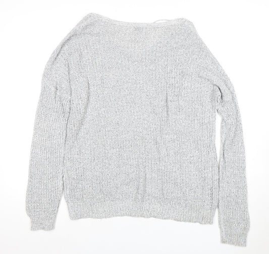 Jacqueline de Yong Women's Grey Pullover Jumper L