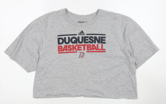 Additional front view of Adidas Grey Sports T-Shirt L unisex casual