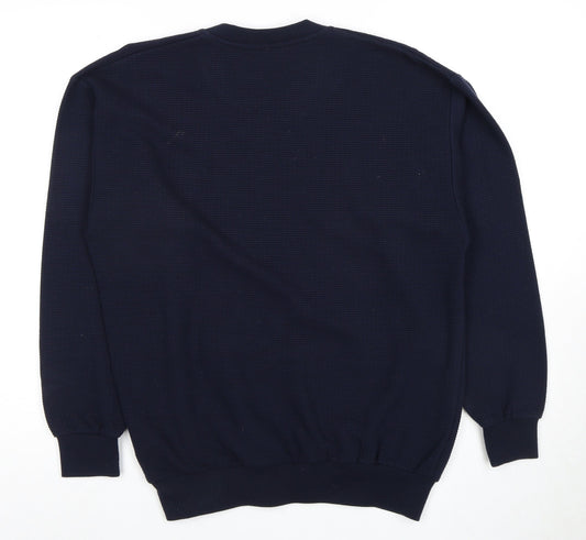Glenmuir Men's Blue V-Neck Pullover Jumper S