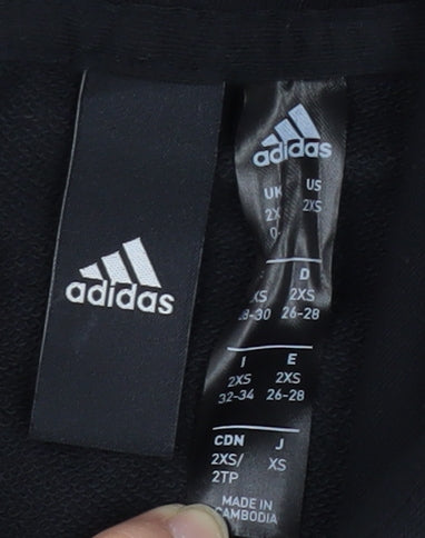 Adidas Unisex Black Full Zip Hoodie 2XS