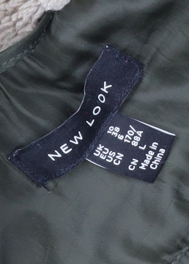 New Look Women’s Green Fur Trim Parka Jacket Size 10