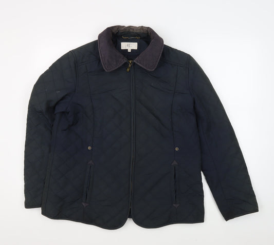 Womens UK Size 14 CC Black Quilted Coat