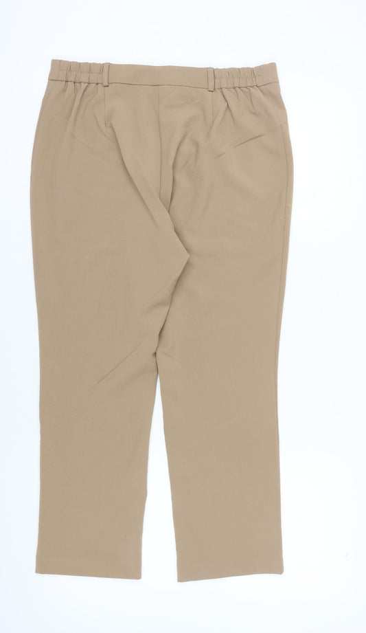 Womens UK Size 14 Marisota Regular Fit Business Casual Beige Trousers