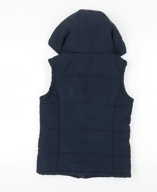 Blonde + Blonde Women's Blue Hooded Puffer Vest