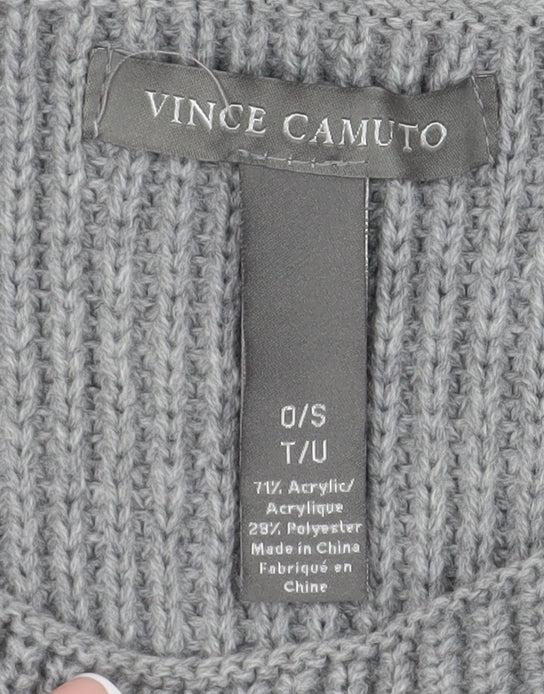 Vince Camuto Women's Grey Cape, One Size, Lightweight Tasselled