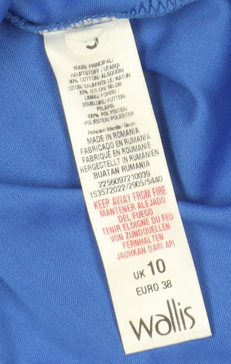 Close-up detail of Wallis Blue Lace Fit & Flare Dress Women, size 10