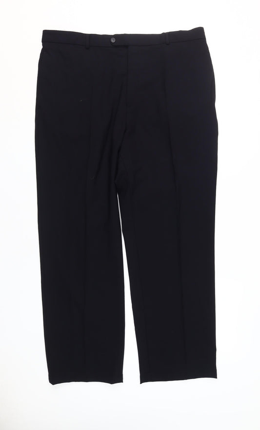 Mens UK Size 38 Armando Dress Pants Black Trousers