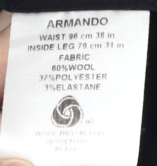Armando Men's Black Dress Trousers Size 38