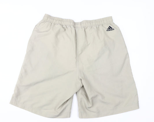 Adidas Men's Beige Sports Shorts - M