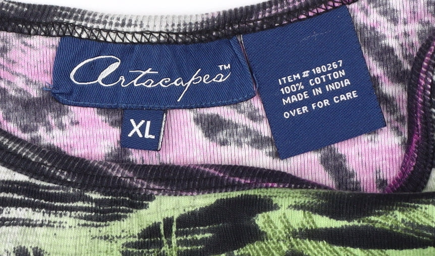 Womens UK Size XL Artscapes Multicoloured Jersey T-Shirt