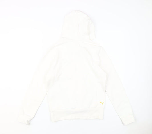 Puma Women's White Hoodie Size 10 Pullover Logo Casual