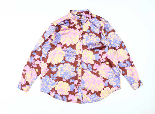 Et Vous Women's Multicoloured Button-Up Floral Shirt, Size 14
