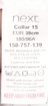 Mens UK Collar Size 15 NEXT Smart White Dress Shirt