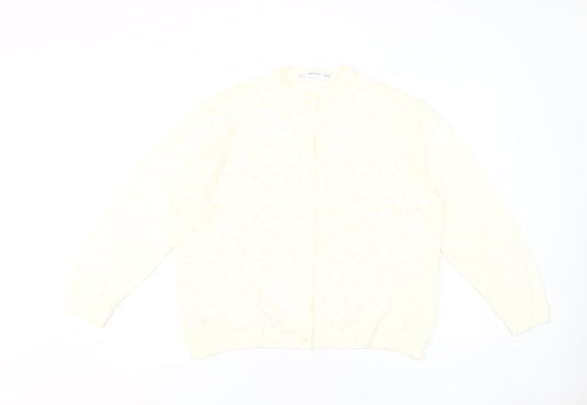 Womens UK Size 16 St Michael White Cardigan Jumper
