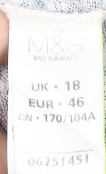 Womens UK Size 18 Marks and Spencer Multicoloured Basic T-Shirt