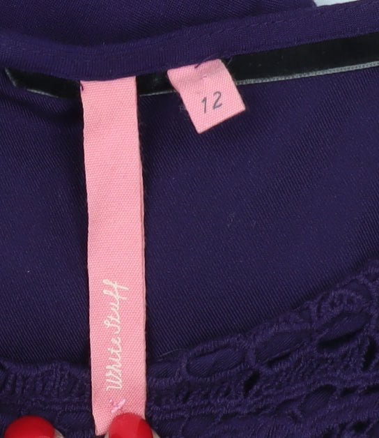 Womens UK Size 12 White Stuff Purple Tunic Blouse
