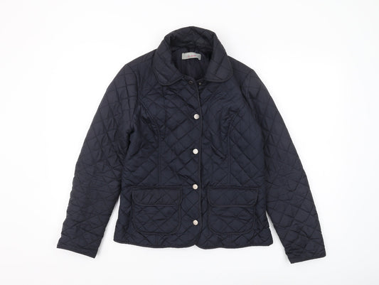 Womens UK Size 8 Dorothy Perkins Blue Quilted Coat