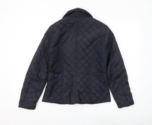 Womens UK Size 8 Dorothy Perkins Blue Quilted Coat