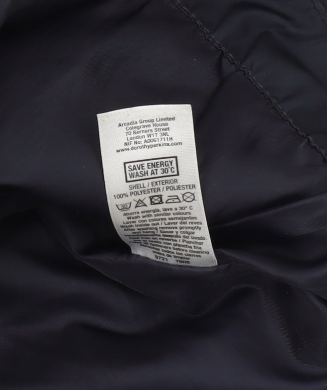 Womens UK Size 8 Dorothy Perkins Blue Quilted Coat
