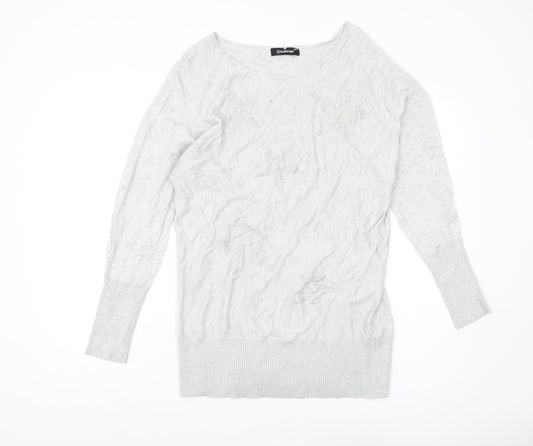 Womens UK Size 16 Kaleidoscope Grey Pullover Jumper