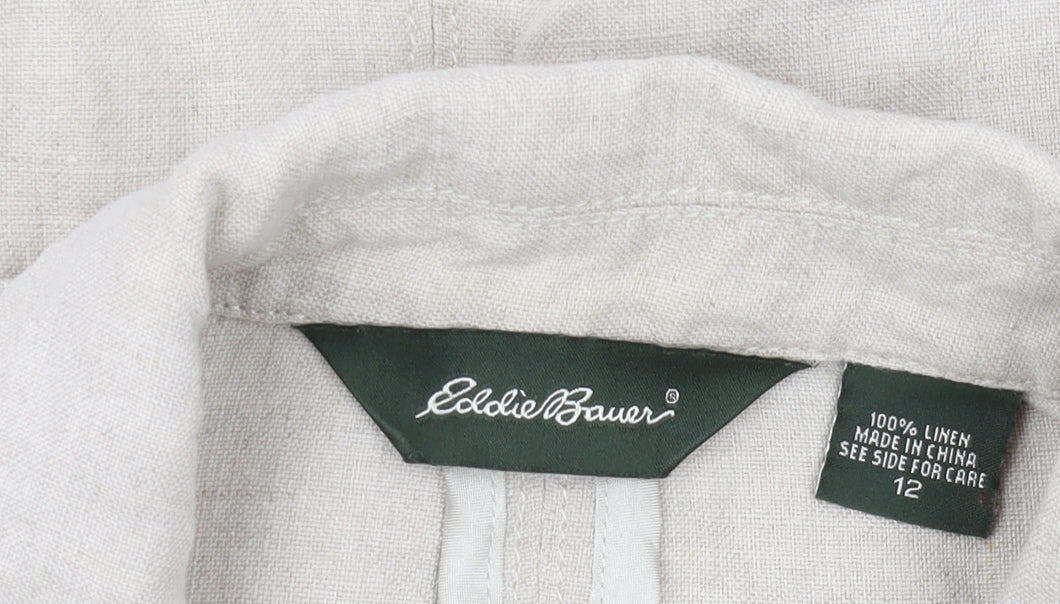 Eddie Bauer Women's Beige Linen Blazer Size 12