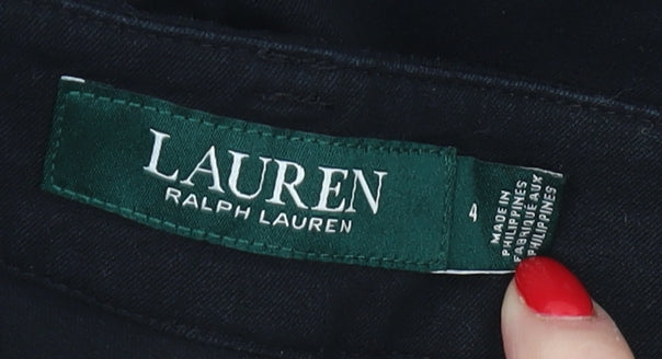 Womens UK Size 4 Lauren Ralph Lauren Regular Fit Casual Black Trousers