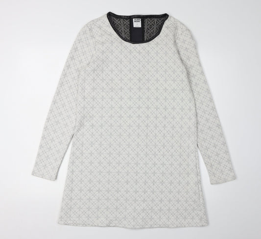 Vero Moda Women's Grey Geometric Shift Dress - Size 6