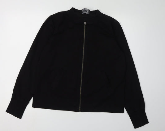 Additional front view of Club Moda unisex black xl full zip hoodie with rhinestones
