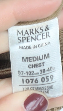 Marks and Spencer Men's Beige Cotton Polo, M