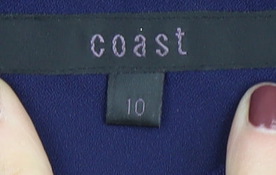 Coast Women's Blue Embroidered Sheath Dress Size 10