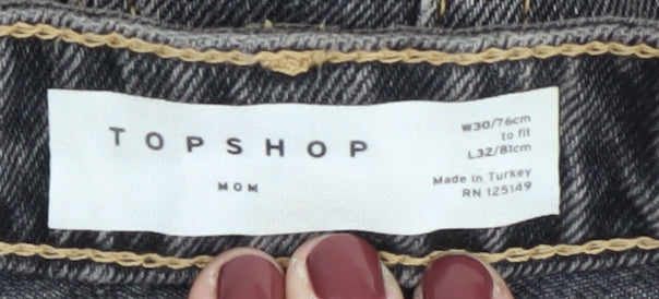 Topshop Women's Mom Jeans Black L