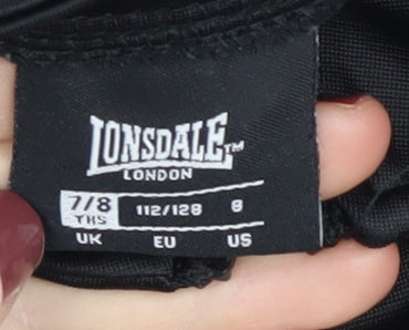 Additional view of Lonsdale boys’ black track jacket, size 7-8, years collared
