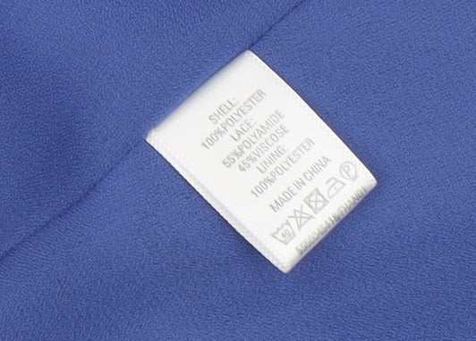 Oasis Women's Blue Lace Sleeveless Dress