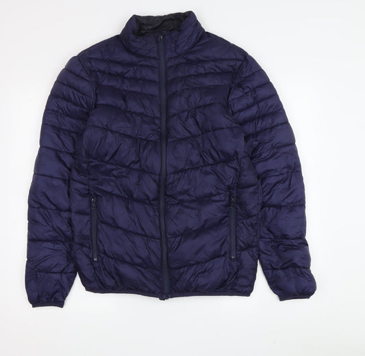 River Island Women's Blue Puffer Jacket S