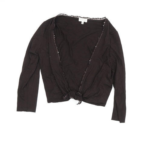 Womens UK Size 8 Phase Eight Black Wrap T-Shirt