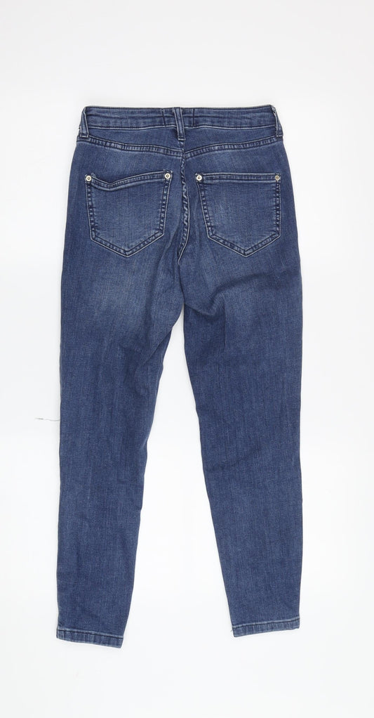 Miss Selfridge Women's Blue Distressed Skinny Jeans Size 6