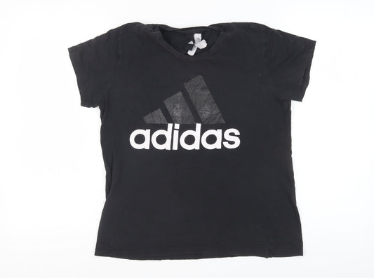 Additional front view of Adidas Women's Black XL T-Shirt, Short Sleeve, Cotton