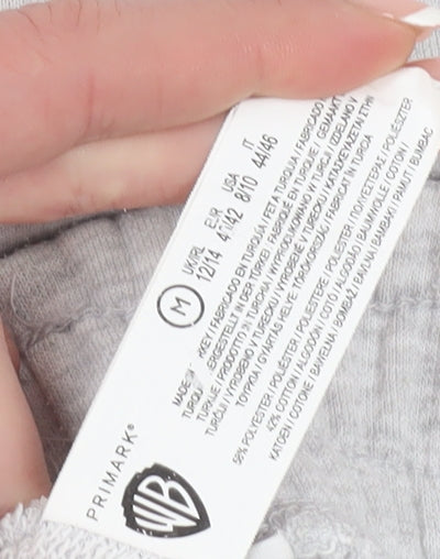 Primark Women's Grey Cartoon Sweat Shorts Size 12 Fun Casual