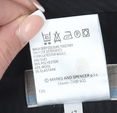 Marks and Spencer Men's Black Trousers, Size 36, Formal