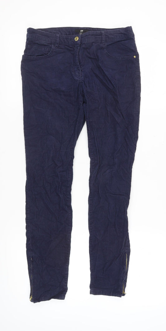 Womens UK Size 10 H&M Slim Fit Blue Trousers