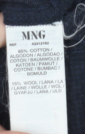 Womens UK Size 10 Mango Regular Fit Chino Black Trousers