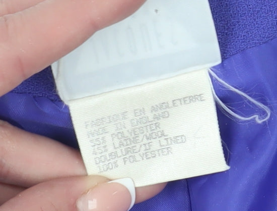 Jacques Vert Women's Purple Wool Blend Blazer, Size 14