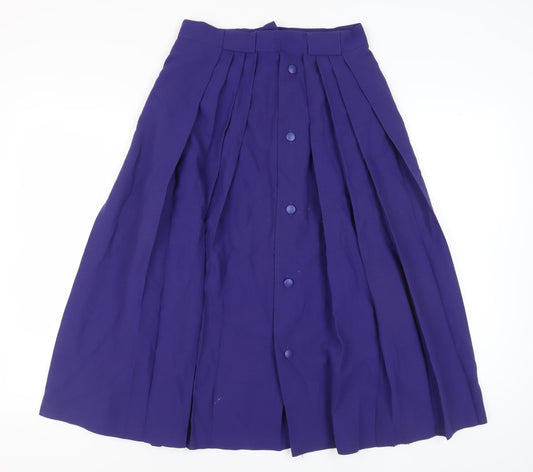 Jacques Vert Women's Purple Pleated Midi Skirt Size 14