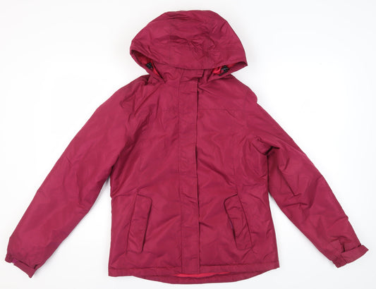 Additional front view of Crivit Women's Red Hooded Parka Jacket, size 10