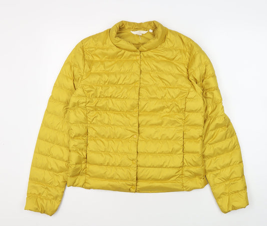 Womens UK Size S H&M Yellow Puffer Jacket