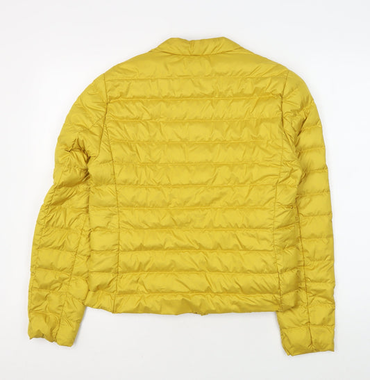 Womens UK Size S H&M Yellow Puffer Jacket