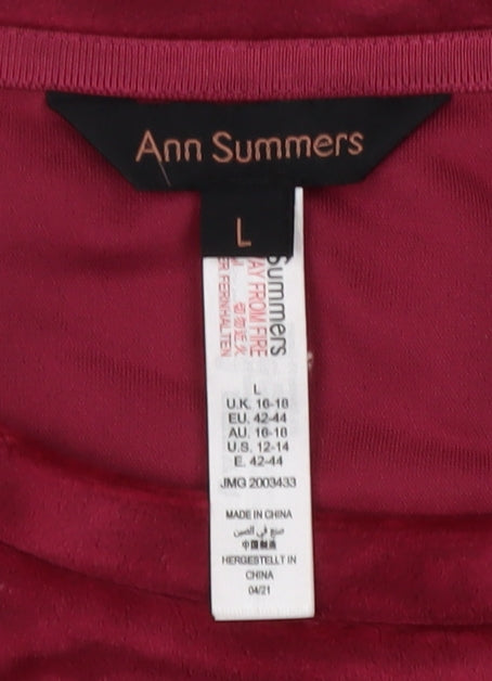Ann Summers Red Women's Nightshirt L, Long Sleeve