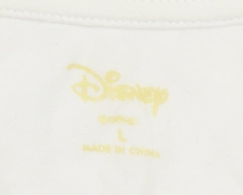 Unisex Adults UK Size L Disney White T-Shirt
