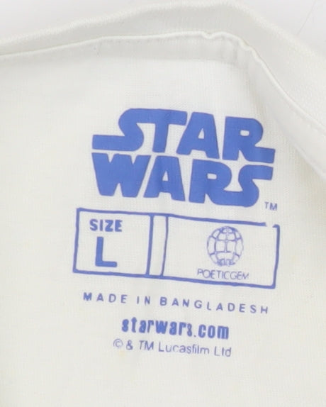 Star Wars Men's White Graphic T-Shirt L