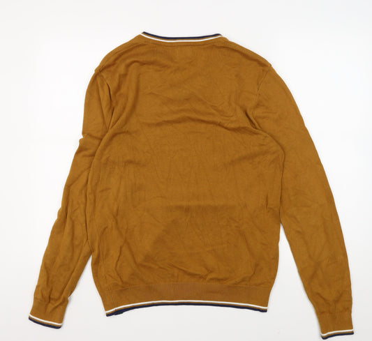 Next Men's Brown V-Neck Pullover Jumper - Size M